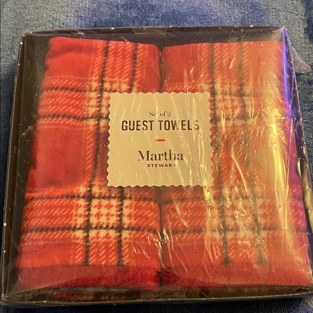 Martha Stewart Festive Red Plaid Towels
